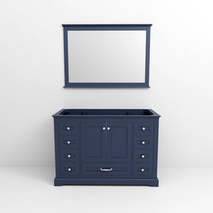 English Elm Navy Blue Single Bath Vanity Set With Mirror, 48" W X 22" D, Elegant Design And Ample Storage B2731S00488