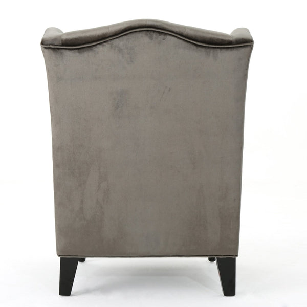 English Elm Toddman Wingback Club Chair Tufted Diamond Stitching Birch Legs Reading Nook Accent 55038.00NVLT