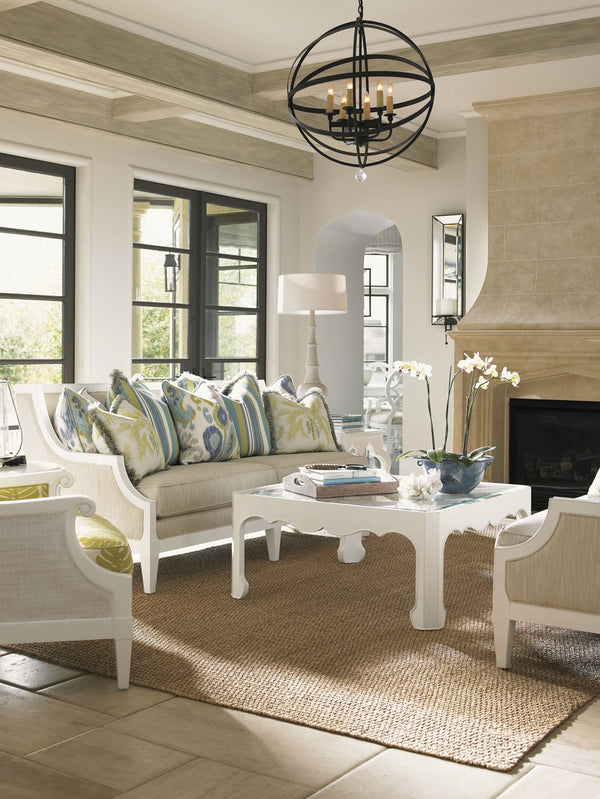 Lexington Tommy Bahama Home Cassava Cocktail Table With Elegant Glass Top And Quatrefoil Design For Stylish Island Living Somers Isle  543-947