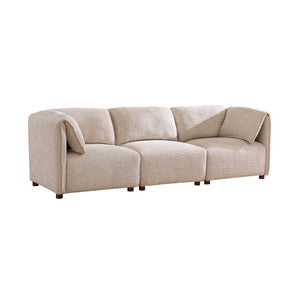 English Elm Aura Three Piece Boucle Modular Sectional Sofa Low Profile Design for Living Room N773IS00114S
