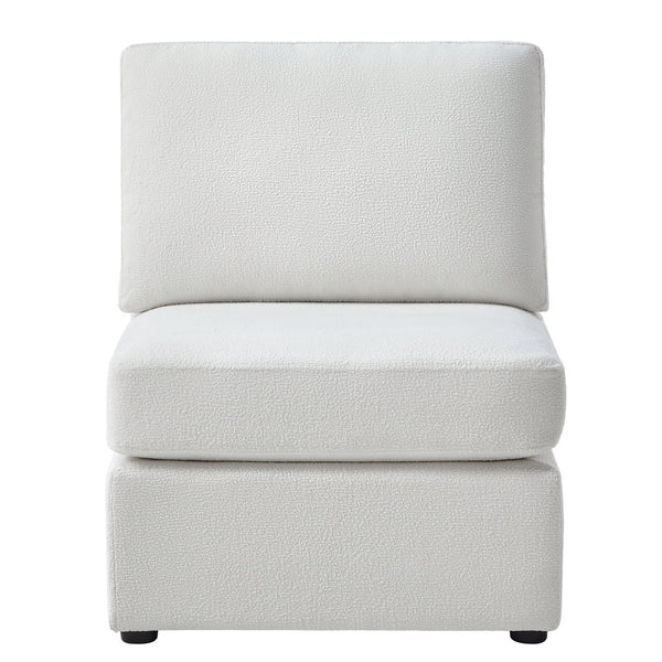 English Elm Chauncy Armless Chair - Elegant Ivory Slipper Chair With Performance Fabric & Compact Design B050P410800