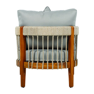 English Elm Christopher Knight Home® - [Set Of 2] Acacia Wood Boho Club Chairs With Handwoven Rope & Water-Resistant Cushions For Outdoors N767P265743G_2