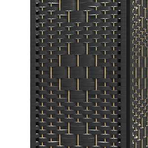English Elm HOMCOM 6-Panel Folding Room Divider with Woven Bamboo & Paper Rope Design, 67" Tall Privacy Screen Black W2225P229264