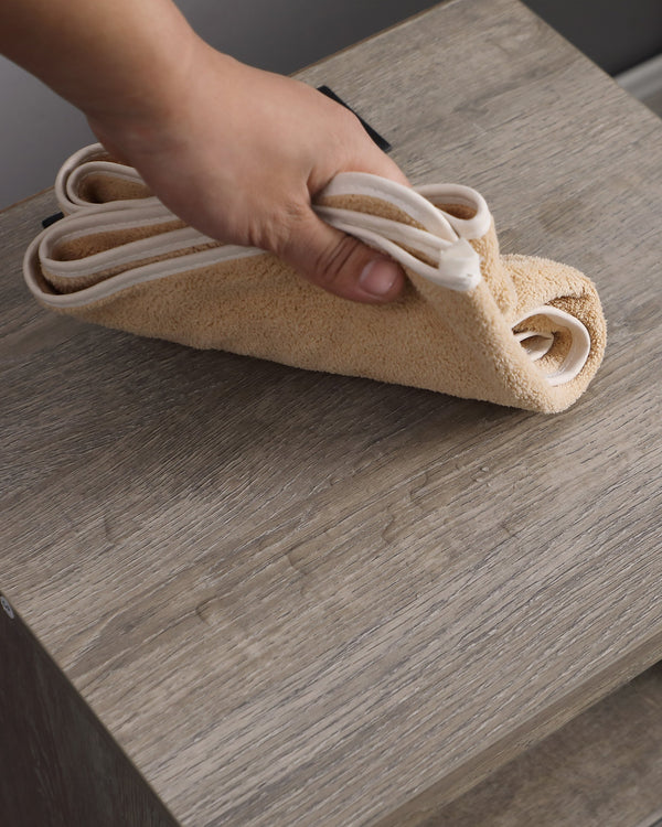 English Elm Nightstand with Drawer | 3-Tier Modern Bedside Table with Hidden Drawer, Open Shelves, Sturdy Build Gray 25.9 L x 16.7 W x 5.5 H W3151P345816