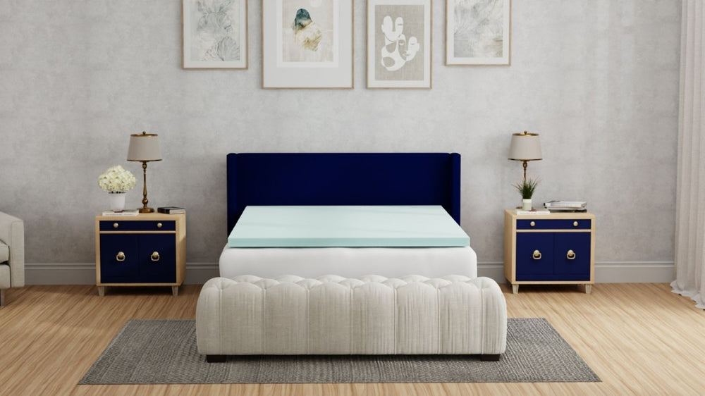 English Elm Omne Sleep Plush Memory Foam Topper Cooling Breathable Pressure Relief Layer B04777709