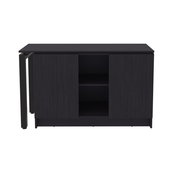 English Elm Elfrida Writing Desk with Two Open Shelves Wenge Melamine Home Office Storage B128S00232