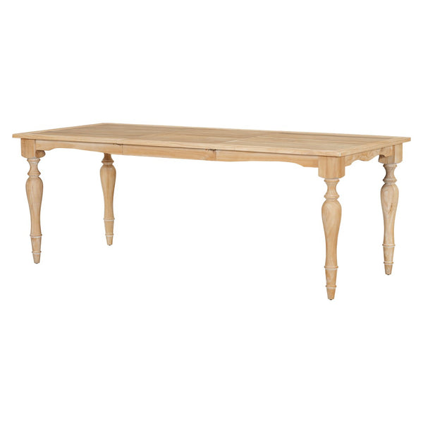 English Elm Topmax Farmhouse Extendable Dining Table Seats 8 Acacia Veneer Turned Leg Design N717P170406A