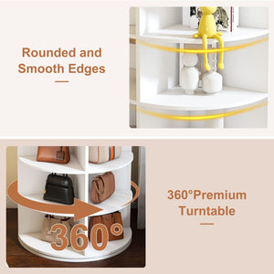 English Elm Rotating Seven Tier Shoe Tower Organizer Holds 28 Pairs with Spinning Base W2699P390457