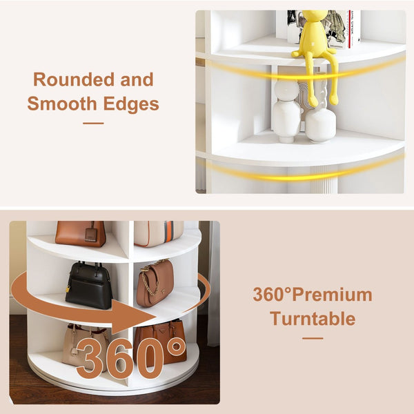 English Elm Rotating Seven Tier Shoe Tower Organizer Holds 28 Pairs with Spinning Base W2699P390457
