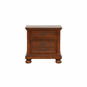 English Elm Sleek Cherry Nightstand with Drawer, 28"H x 26"W x 19"D, No Assembly, Warm Cherry Finish for Modern Décor B078118439