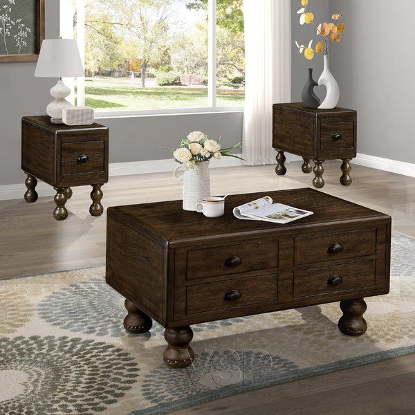 English Elm Solid Wood End Table - Vintage-Inspired Narrow Nightstand With Drawer For Small Spaces, Easy Assembly W1202P176734-GIGA