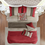 Madison Park Amherst Transitional 7 Piece Comforter Set MP10-037 Red