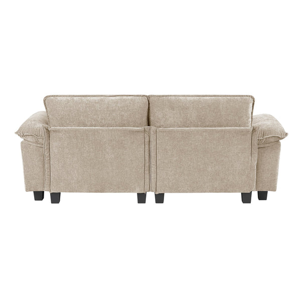 English Elm Modern Plush Chenille Loveseat with Pocket Coil Support, Reversible Cushions & Removable Zippers for Easy Care and Lasting Comfort taupe 34.5 L x 29 W x 8.5 H B011S01805