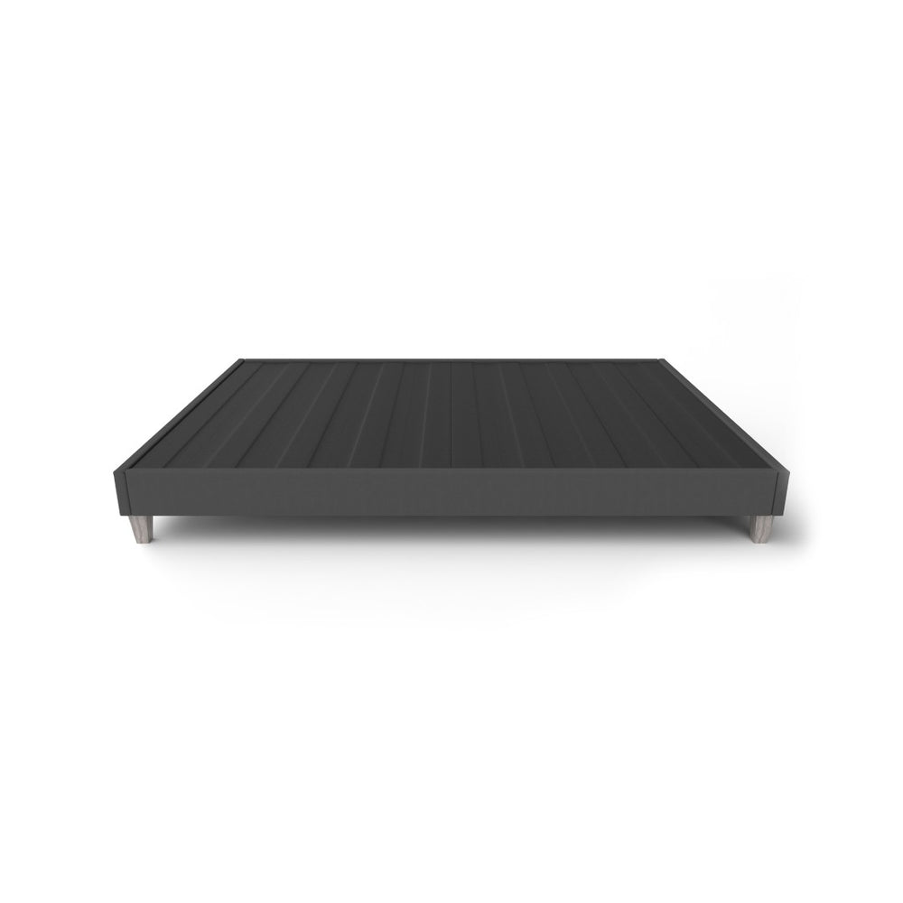 English Elm Express Quick Setup Full Size Upholstered Platform Bed Frame with Faux Wood Legs B180P172204