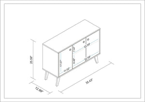 Manhattan Comfort Bromma Mid-Century Modern Sideboard White 155AMC200