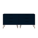Manhattan Comfort Rockefeller Mid-Century Modern Dresser Tatiana Midnight Blue 155GMC4