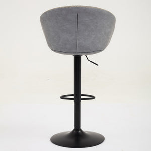 English Elm Adjustable Swivel Barstool Pu Leather Mid-century Frame for Kitchen Island Counter W1143P173512