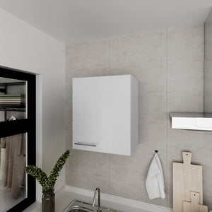 English Elm Wall Cabinet Dennard White — Space-Saving Wall-Mounted Kitchen Storage with 2 Spacious Shelves & Metal Handle B092P238702