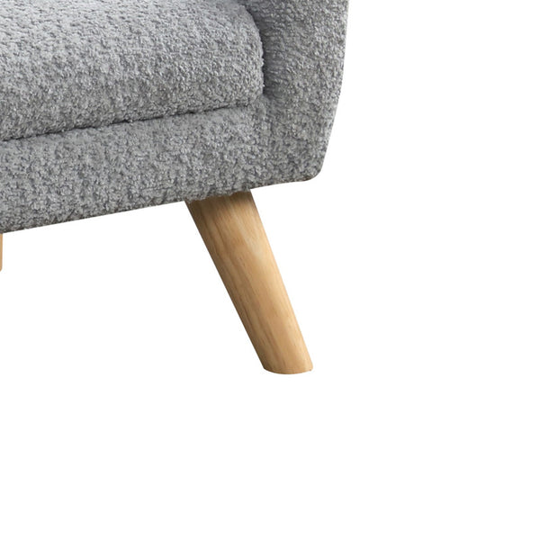 English Elm Chenille Kids Sofa with Tufted Back and Wooden Legs for Playroom, Durable Plush Upholstery Comfort Gray B016P402323