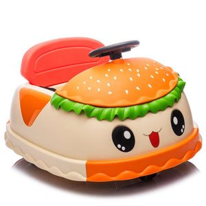 English Elm 12v Kids Hamburger Bumper Ride on Car with 360 Spin Parental Remote and Led Display W1578P299386