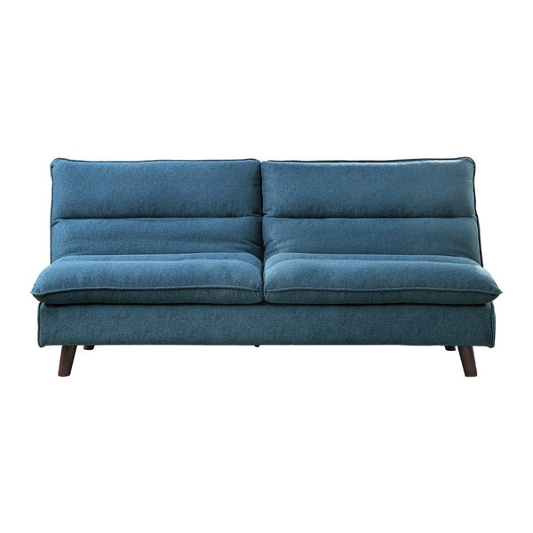 English Elm Casual Blue Textured Fabric Sleeper Sofa with Adjustable Back for Studio or Guest Room B011P261200