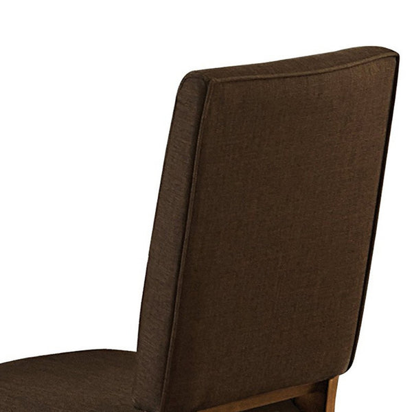 English Elm Wood Frame Upholstered Dining Chairs with Walnut Finish Padded Seats Set of 2 B056P412645