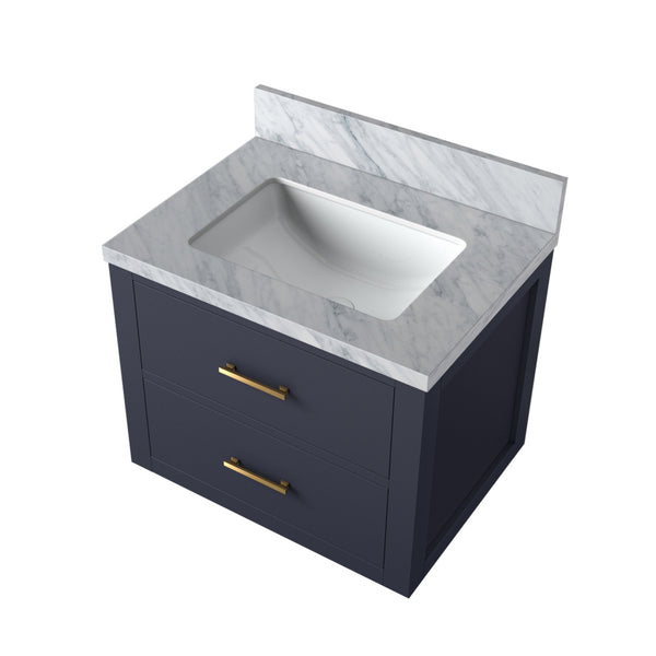 English Elm Blue Single Bath Vanity 24" W X 18" D - Stylish Acrylic Top, Soft-Close Doors, Fully Assembled! B2731P257907