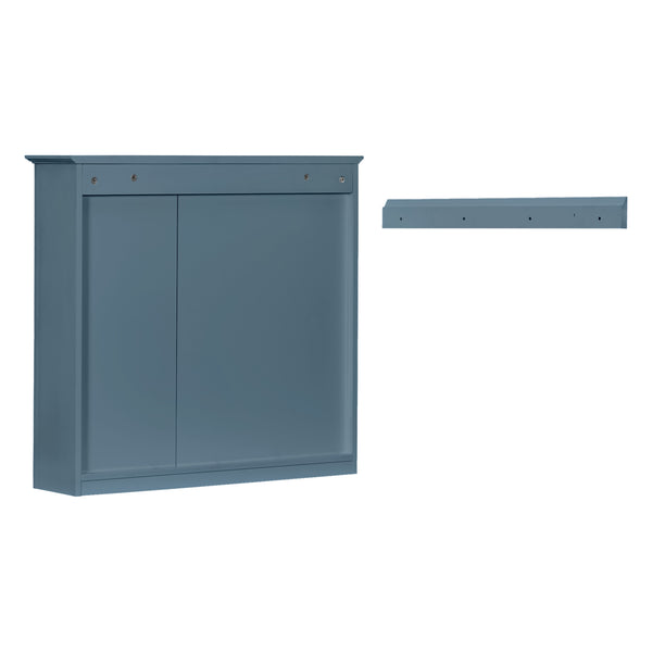 English Elm 30'' Modern Medicine Cabinet with Mirror and Adjustable Shelves, MDF Wall-Mounted Bathroom Storage Solution Blue N710P192495M