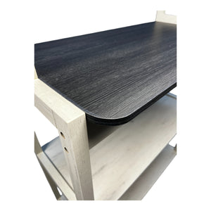 English Elm 31.5" 5-Tier Bakers Rack White+Black – Sturdy Particle Board Kitchen Shelves, Coffee Bar, Storage W1412P230432