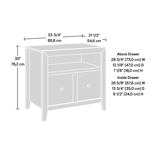 English Elm Lateral File In White Finish - Stylish, Secure Storage Solution For Home Office & Living Spaces B356P354423
