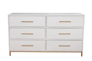 IDEAZ 1561APB White Elegant 6 Drawer Dresser White 1561APB