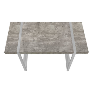 English Elm Computer Desk - Contemporary Grey Concrete & Metal Design For Stylish Home Office Workspace Solutions B2710P219884