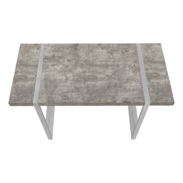 English Elm Computer Desk - Contemporary Grey Concrete & Metal Design For Stylish Home Office Workspace Solutions B2710P219884
