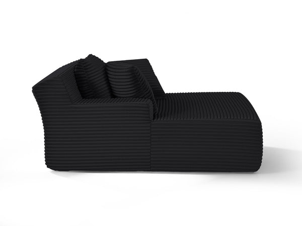 English Elm 66-inch Corduroy Sleeper Lounge Chair Oversized Foam Sofa Bed for Living Room Studio Black W5527P461213