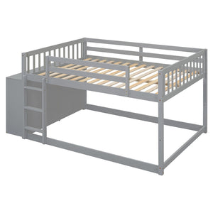 English Elm Full Over Bunk Bed with Four Drawers Three Shelves Pine and Mdf Kids Frame Gray LT000267AAE-1
