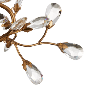 Crystal Bud Semi-Flush Mount Light Fixture - Elegant Brass and Crystal Design for Modern Spaces