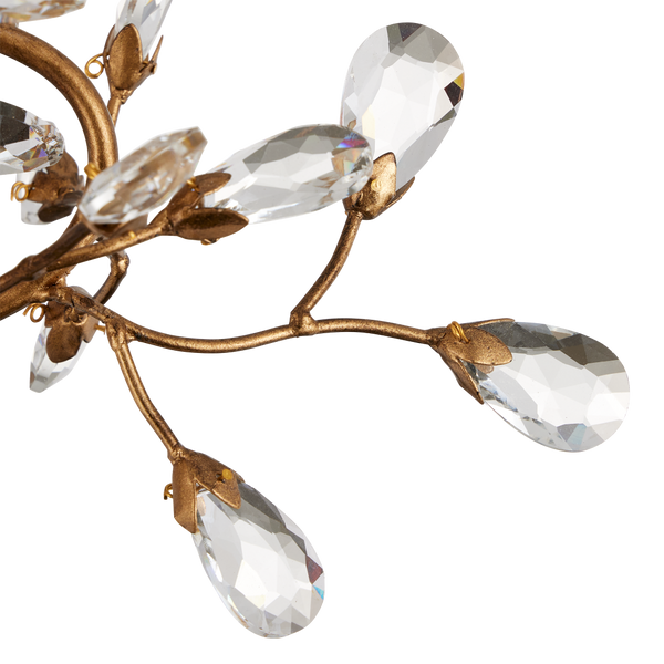 Crystal Bud Semi-Flush Mount Light Fixture - Elegant Brass and Crystal Design for Modern Spaces