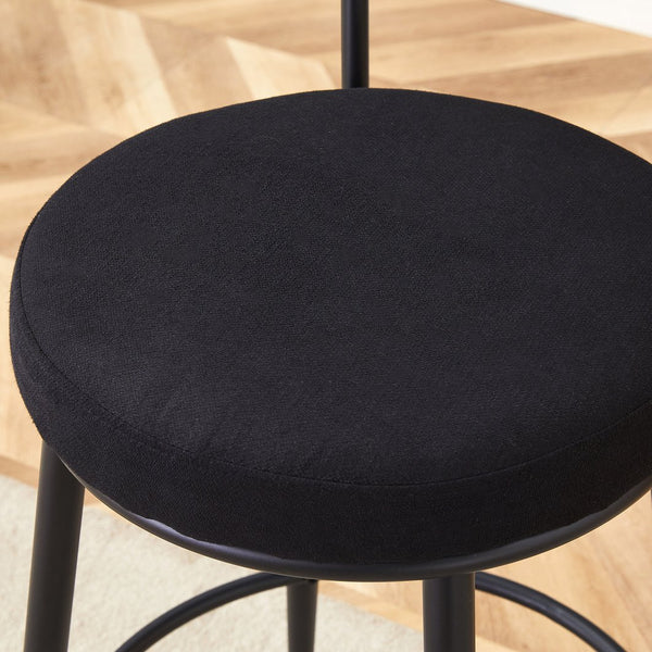 English Elm Fashionable Ergonomic Bar Chairs Set of Two with Breathable Fabric, Curved Back, Cushioned Comfort Black W1151P279689