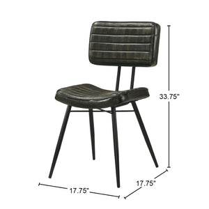 English Elm Set Of 2 Cozy Leather Upholstered Dining Chairs – Vintage Charm With Modern Durability And Style B016P225483-GIGA