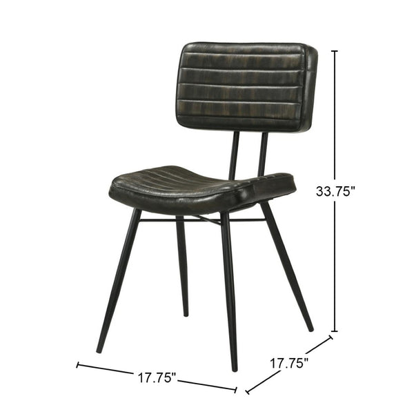 English Elm Set Of 2 Cozy Leather Upholstered Dining Chairs – Vintage Charm With Modern Durability And Style B016P225483-GIGA