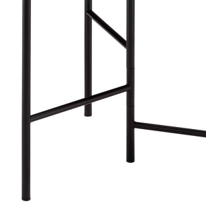 English Elm Namid Multi-Tier Foldable Black Plant Stand with 3 Open Wood Veneer Shelves, Metal Frame, 10lb Limit B2726P287568