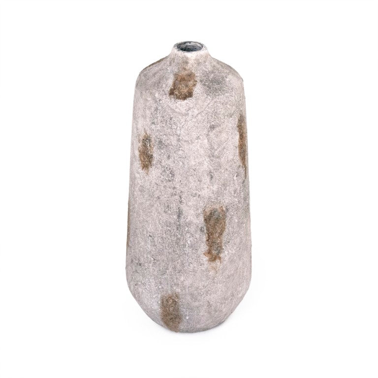 Zentique Distressed Vase with Weathered Stoneware Finish, Tall Tapered Silhouette for Rustic Modern Décor W8.25 x H18.5 x D8.25 15694S B18