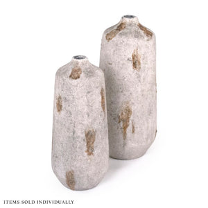 Zentique Distressed Vase with Weathered Stoneware Finish, Tall Tapered Silhouette for Rustic Modern Décor W8.25 x H18.5 x D8.25 15694S B18