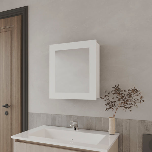 English Elm Payson Mirrored Medicine Cabinet White Melamine — Compact 20.3"H x 17.4"W x 5.1"D Stylish Storage B128P237154