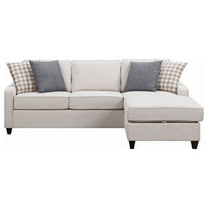English Elm Isla Platinum L-Shaped Upholstered Sectional Sofa with Reversible Chaise, Plush Seats & Throw Pillows B062P357788