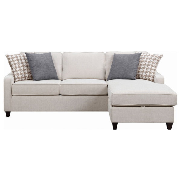 English Elm Isla Platinum L-Shaped Upholstered Sectional Sofa with Reversible Chaise, Plush Seats & Throw Pillows B062P357788