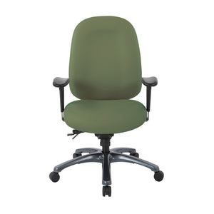 OSP Home Furnishings Multi-function Ergonomic High Back Office Chair with Lumbar Support and Titanium Base High Sage 8511-R106