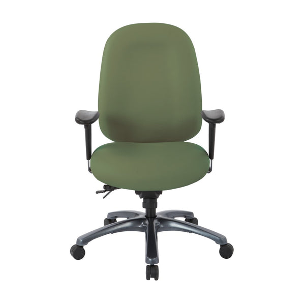 OSP Home Furnishings Multi-function Ergonomic High Back Office Chair with Lumbar Support and Titanium Base High Sage 8511-R106