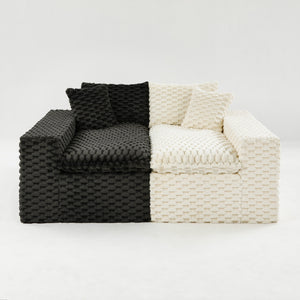 English Elm Luxury Color-Block Turtle Velvet Sofa - Modular Design For Stylish Living Spaces, Comfort For All! W3371S00045