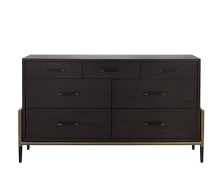 Sunpan Weldrick Dresser - Stylish Mid-Century Design with Soft Closing Drawers and Elegant Iron Handles Espresso